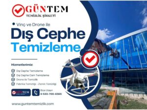 Vinç ve drone ile dış cephe ve cam temizlik hizmetleri