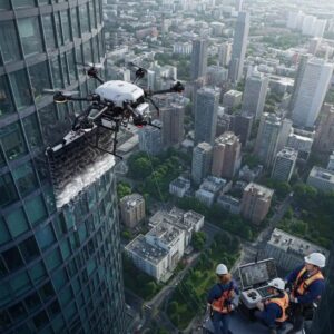 Drone ile cam temizleme çalışmaları