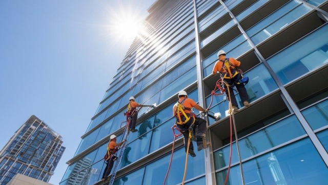 Dış cephe cam temizliği çalışmaları