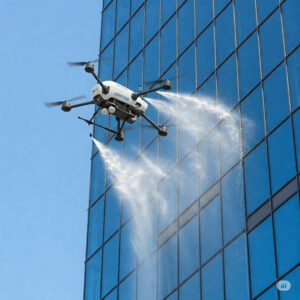 Drone ile cam temizleme çalışmaları