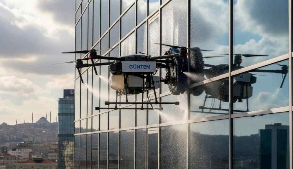 Drone ile Güngören dış cephe cam temizliği hizmetleri