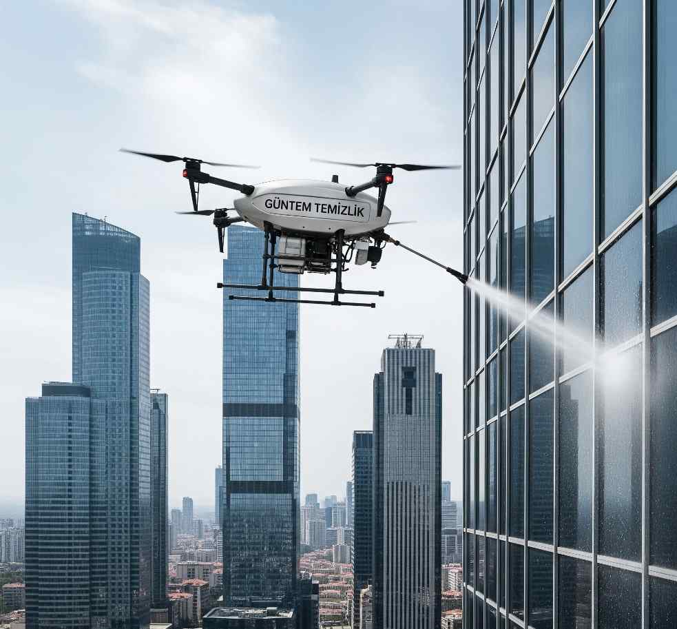 Drone ile Topkapı dış cephe cam temizliği hizmetleri