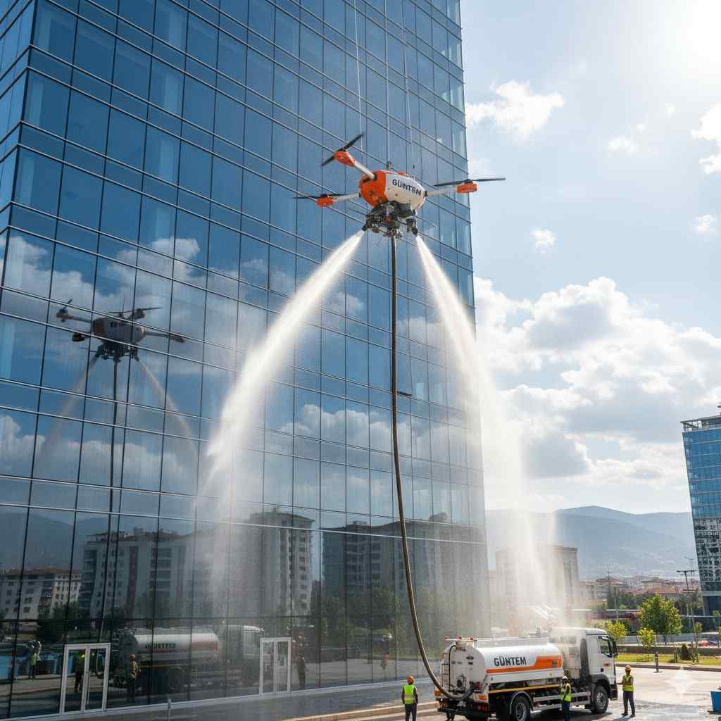 Adapazarı drone ile plaza cam temizliği hizmetleri