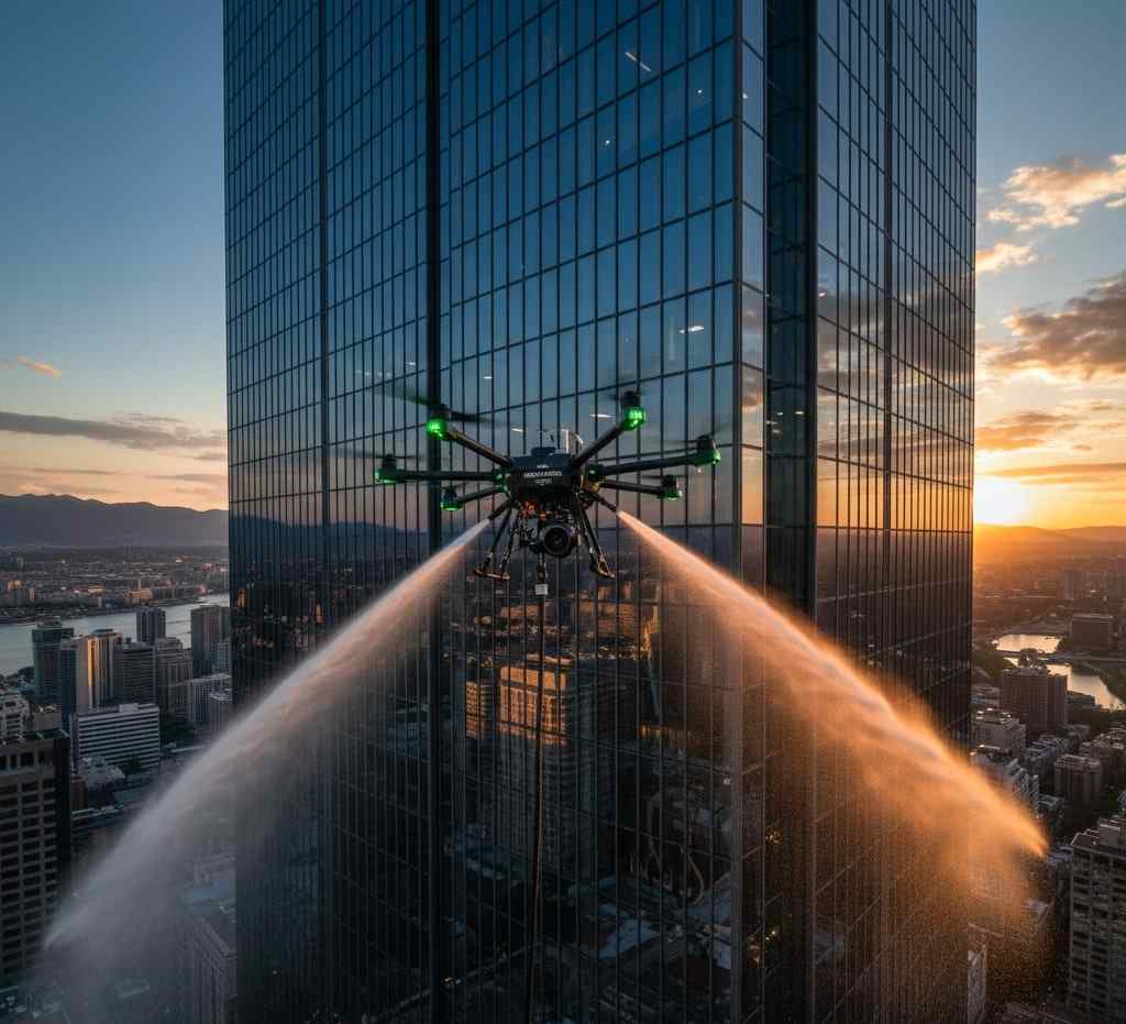 Drone ile Bursa dış cephe temizliği hizmetleri - Güntem Temizlik