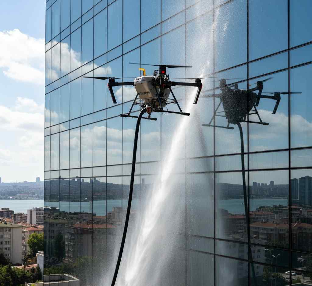 Drone ile Kocaeli Gebze dış cephe temizliği hizmetleri