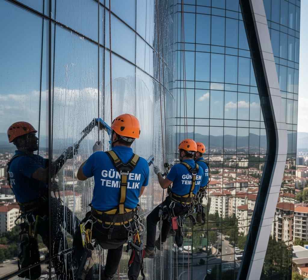 Endüstriyel dağcı ekiple Bursa dış cephe temizliği hizmetleri - Güntem Temizlik
