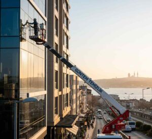 Sepetli vinç ile Moda dış cephe temizliği hizmetleri