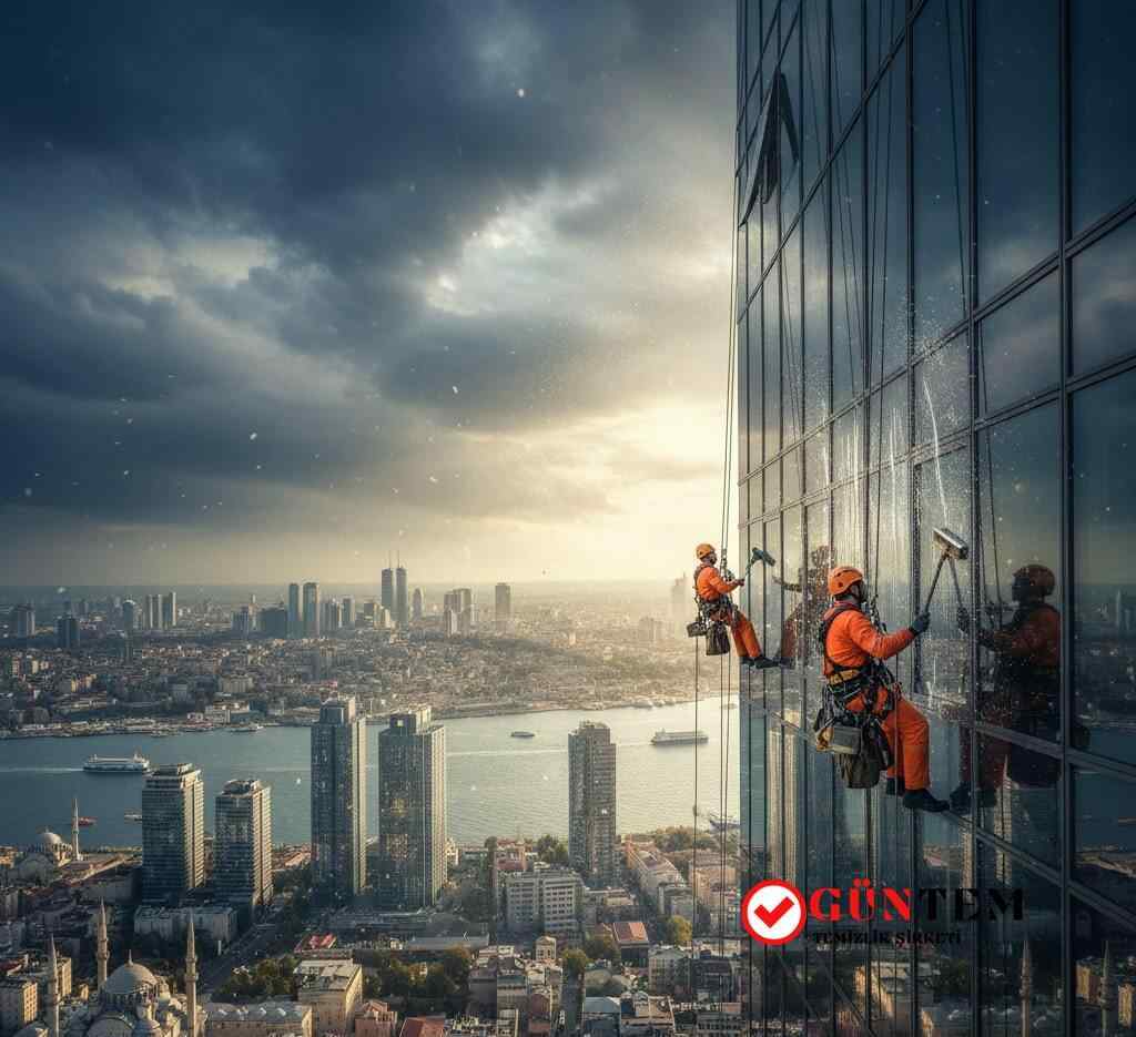 Endüstriyel dağcılık ile Anadolu Yakası dış cephe cam temizliği hizmetleri