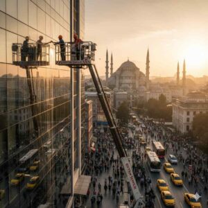 Sepetli vinç ile Yeşilyurt dış cephe temizliği hizmetleri