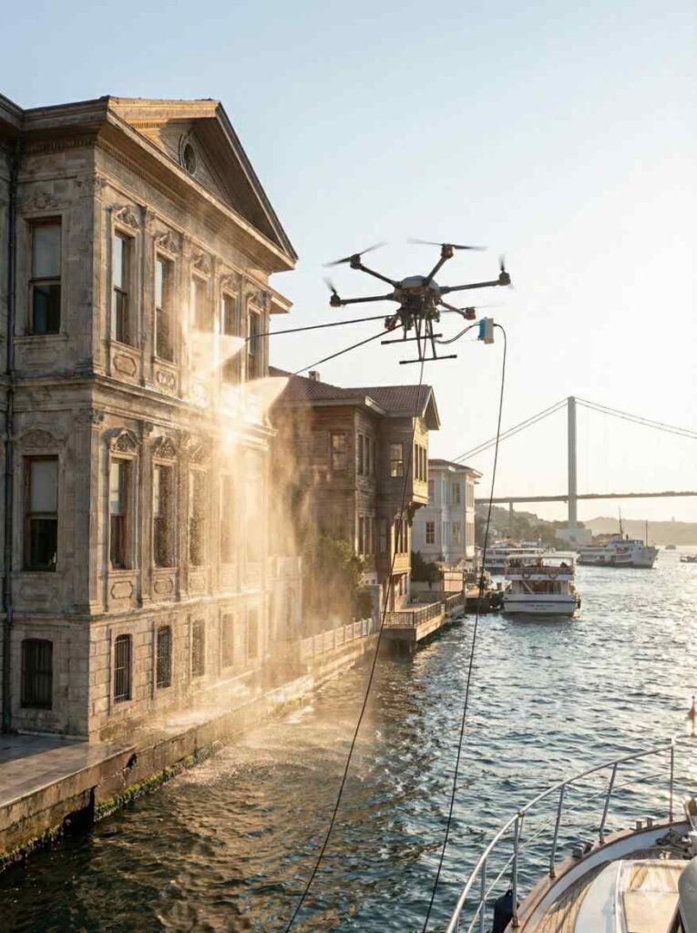 Drone ile dış cephe temizlik hizmetleri: Güntem Temizlik Şirketi