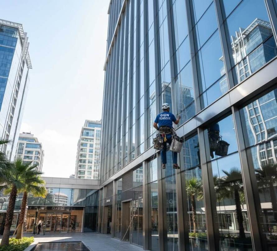 Endüstriyel dağcılık ile Cevizlik dış cephe temizliği hizmetleri