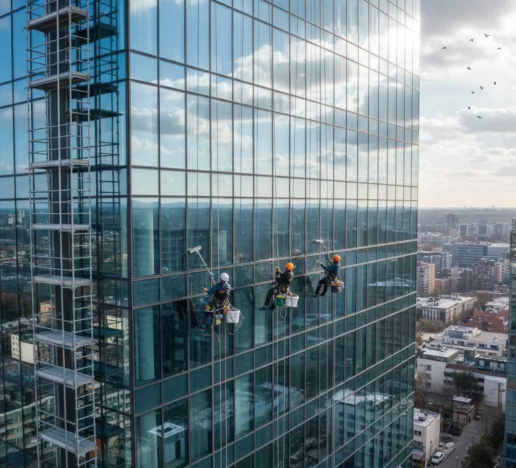 Endüstriyel dağcılık ile Şirinevler dış cephe cam temizlik hizmetleri: Güntem