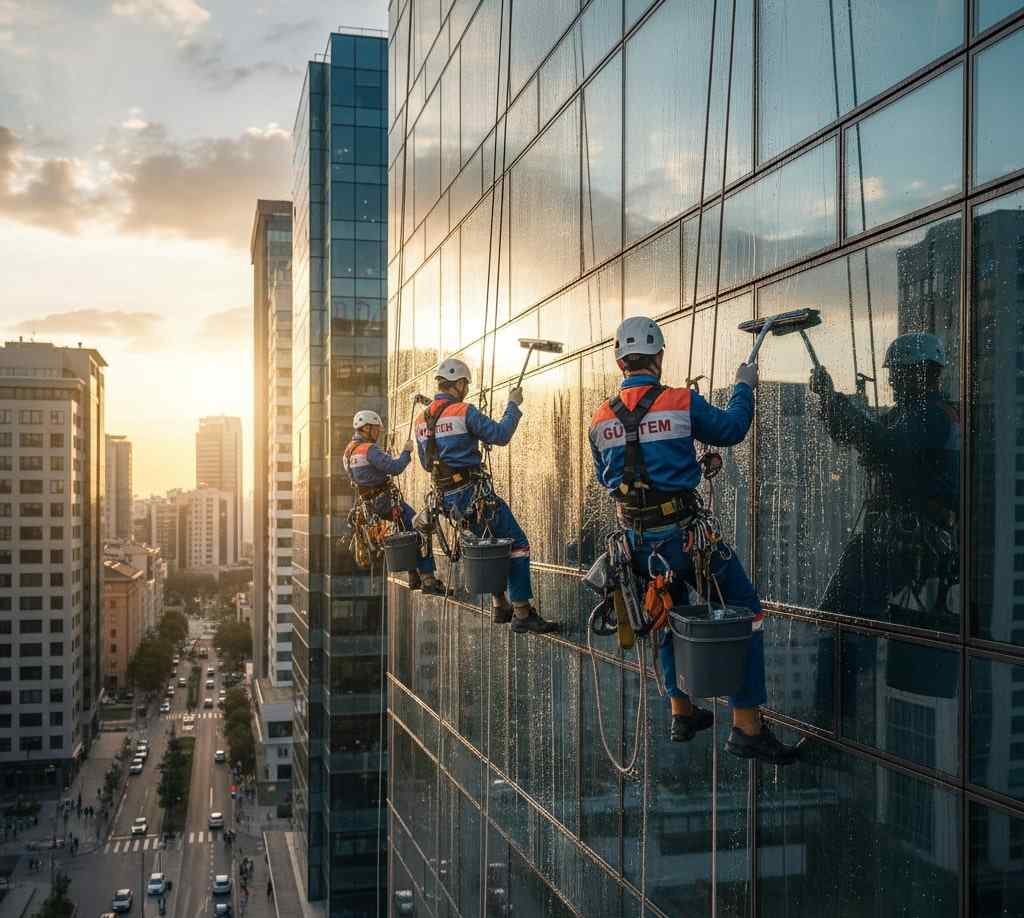 Endüstriyel dağcılık yöntemi ile Tevfikbey dış cephe temizliği hizmetleri