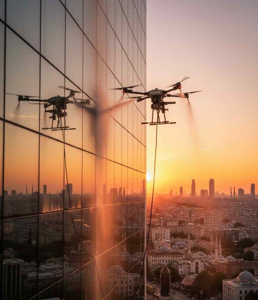 Kanarya'da yüksek binalar ve plazalar için cam temizlik hizmetleri: Güntem Temizlik Şirketi