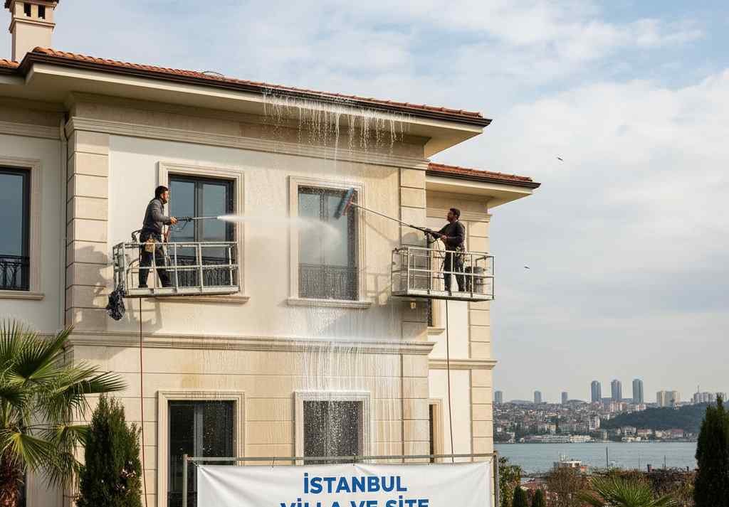 Vinçle erişim yöntemi ile cephe temizliği hizmetleri: Güntem Temizlik