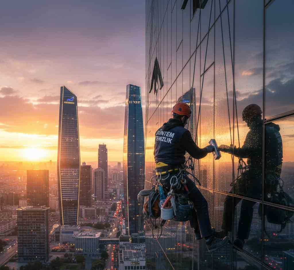 Deiyonize su ile yapılan dış cephe temizliği çalışmaları: Güntem