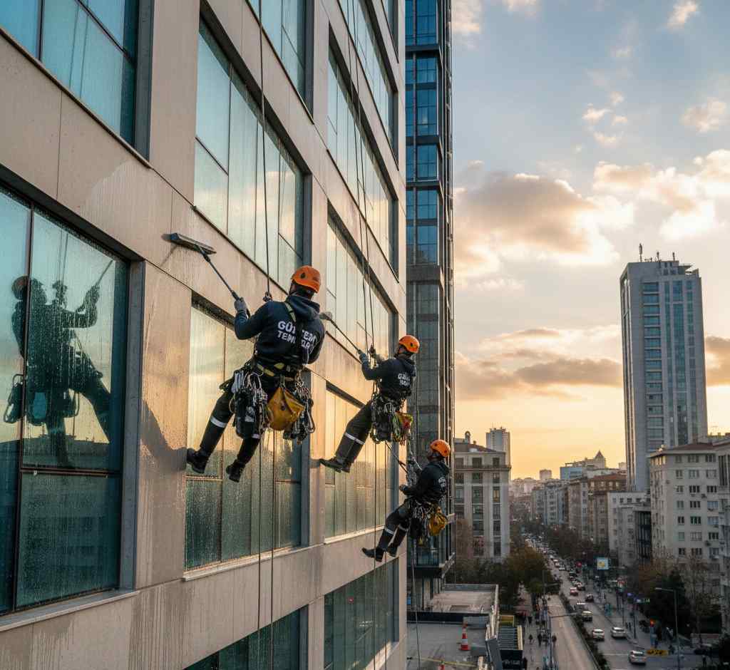 Saf su ile yapılan profesyonel cephe temizlik çalışmaları: Güntem Temizlik