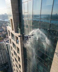 Drone ile Sefaköy dış cephe temizliği hizmetleri: Güntem Temizlik Şirketi