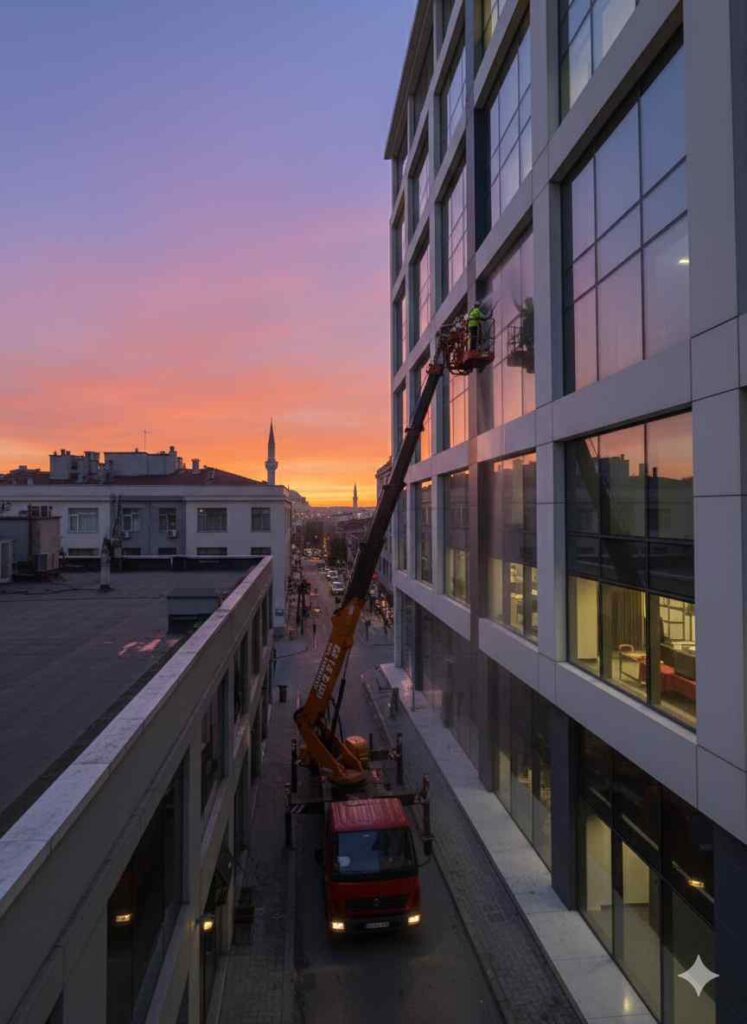 Bostancı Sanayi vinçle dış cephe temizliği hizmetleri