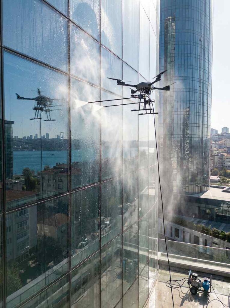 Drone ile Bostancı Sanayi dış cephe temizliği hizmetleri