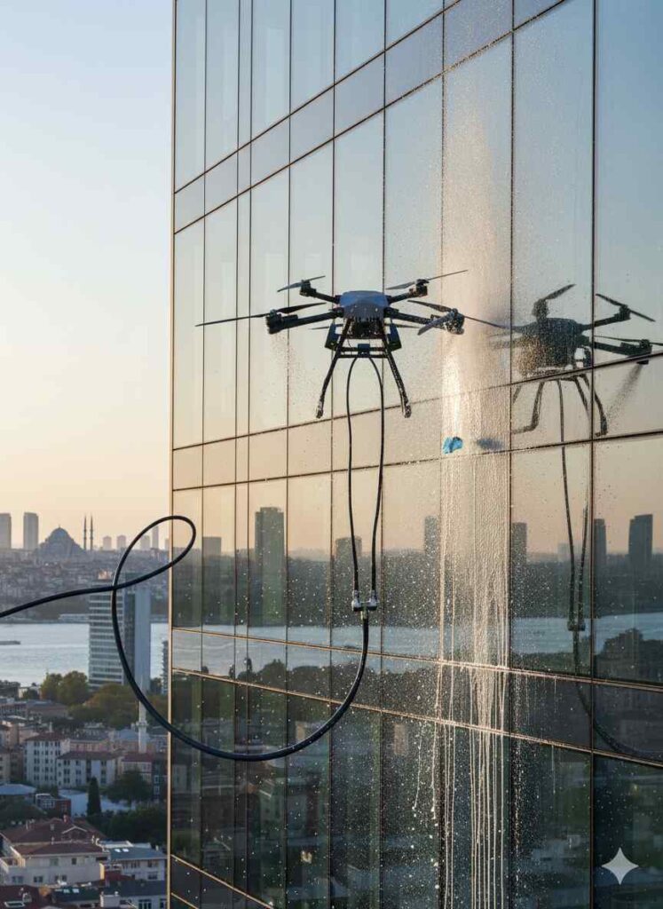 Drone ile Kavacık dış cephe cam temizliği hizmetleri: Güntem Temizlik Şirketi