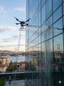 Drone ile Kozyatağı dış cephe cam temizliği hizmetleri