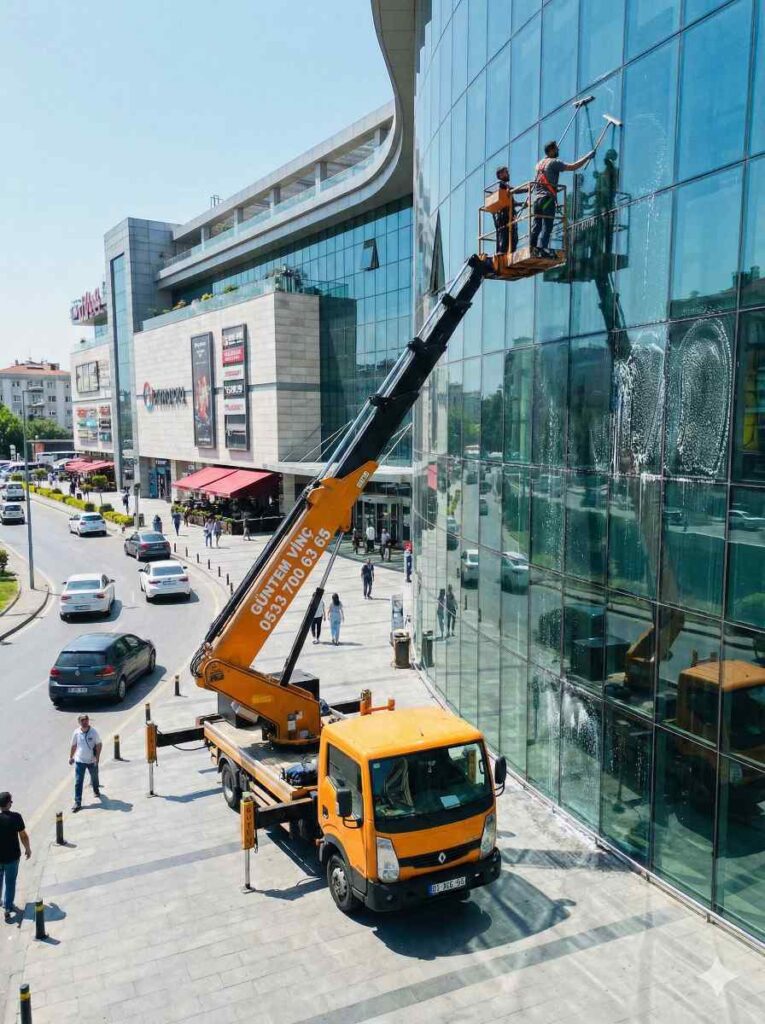 Kozyatağı'nda vinçle dış cephe temizliği hizmetleri