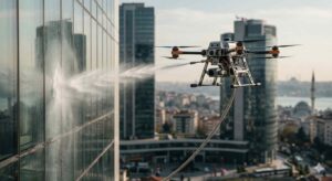 Drone ile Gökdelen dış cephe temizliği hizmetleri