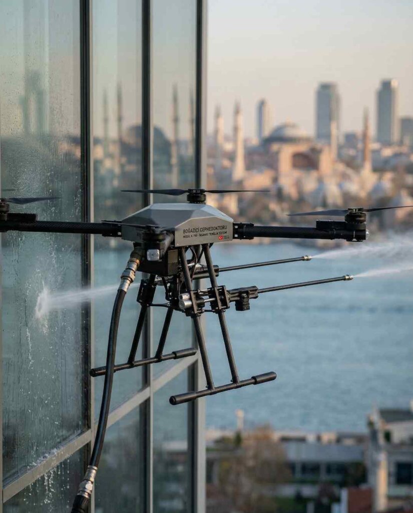Drone teknolojisi ile dış cephe temizliği