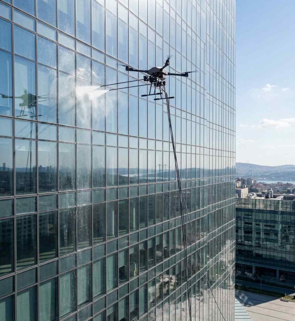 Drone ile dış cephe temizlik yöntemi