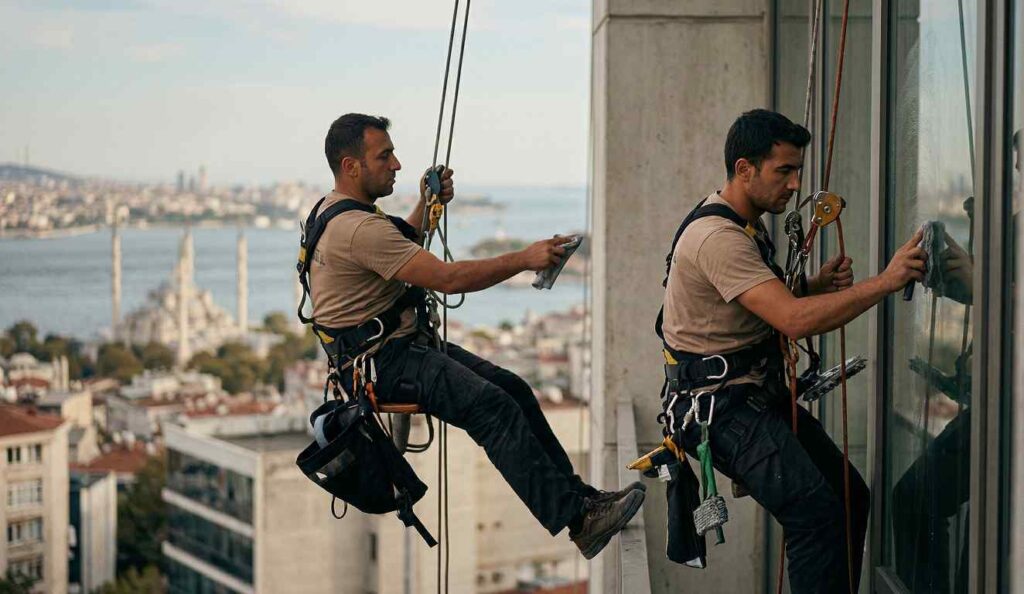 Endüstriyel dağcılıkla dış cephe temizlik yöntemi