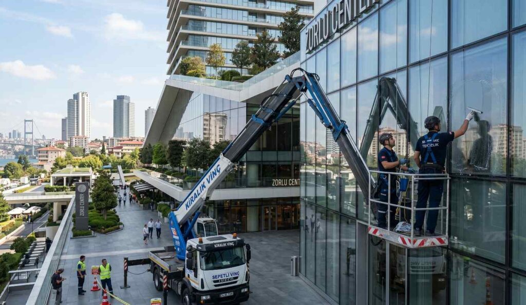 Erenköy'de sepetli vinçle dış cephe yıkama hizmetleri