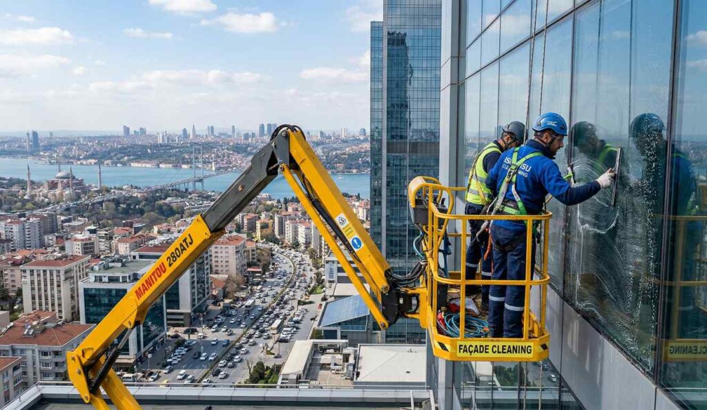 İnşaat sonrası dış cephe cam temizliği çalışmaları