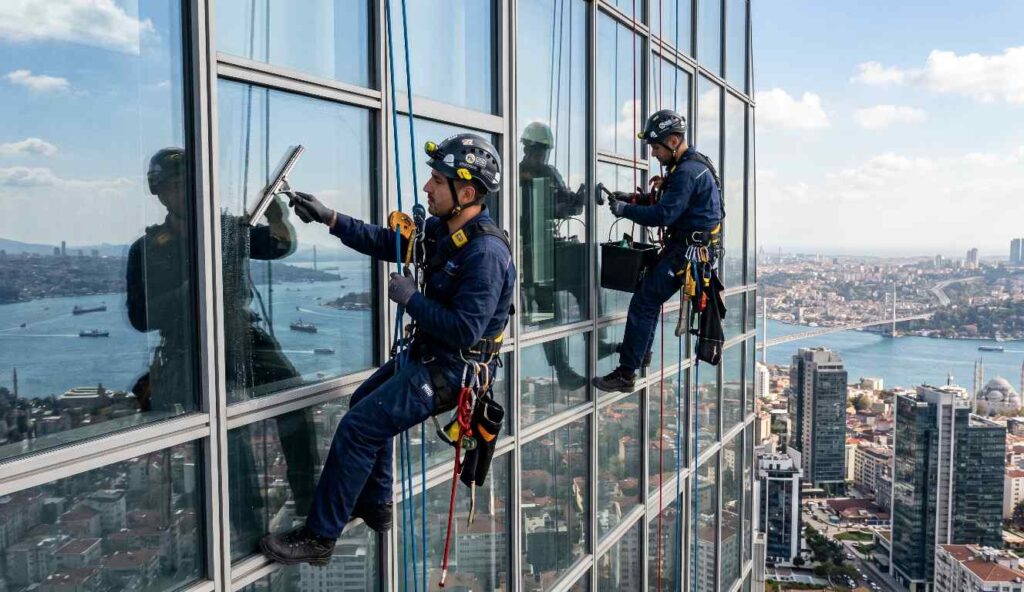 İstanbul'da dış cephe temizlik çalışmaları