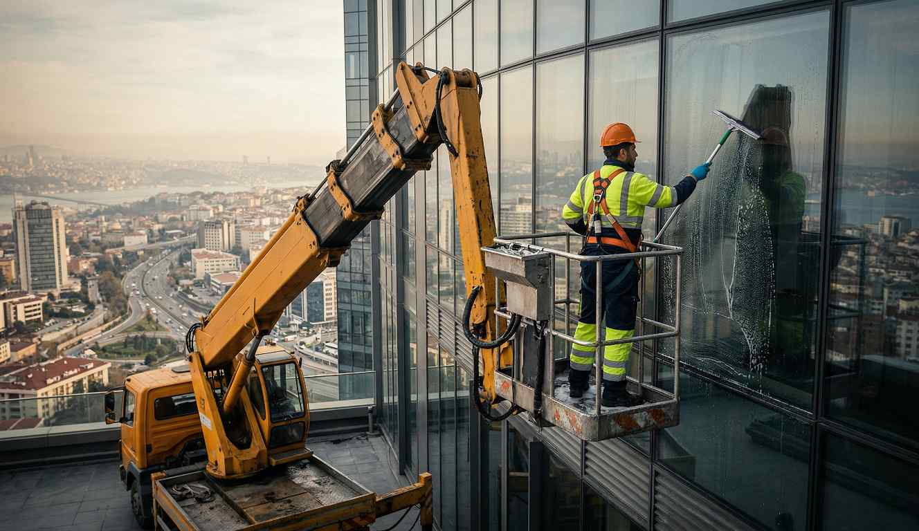 Kışın yapılan bir dış cephe temizliği