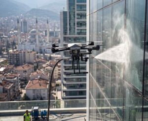 Drone ile dış cephe cam temizliği Bursa