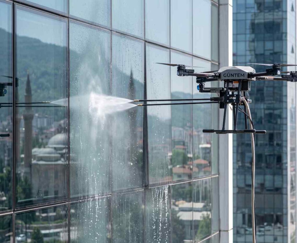 Drone ile dış cephe temizliği Bursa: Güntem Temizlik