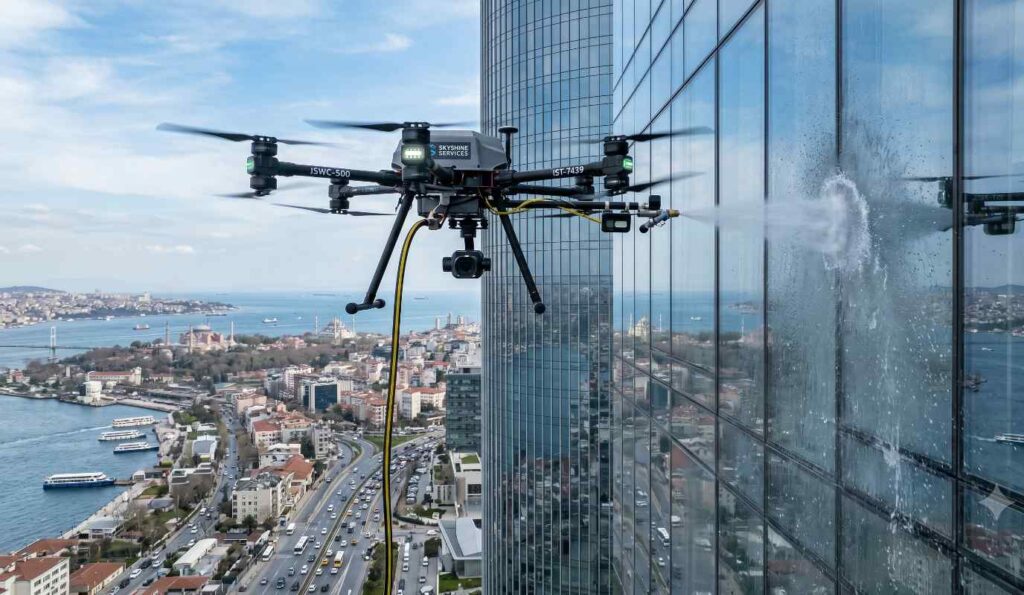 İzmir'de drone ile dış cephe temizliği hizmetleri