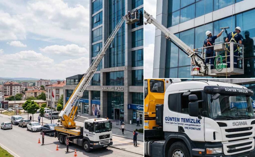 Sepetli vinçle Kırklareli kompozit cephe temizliği hizmetleri