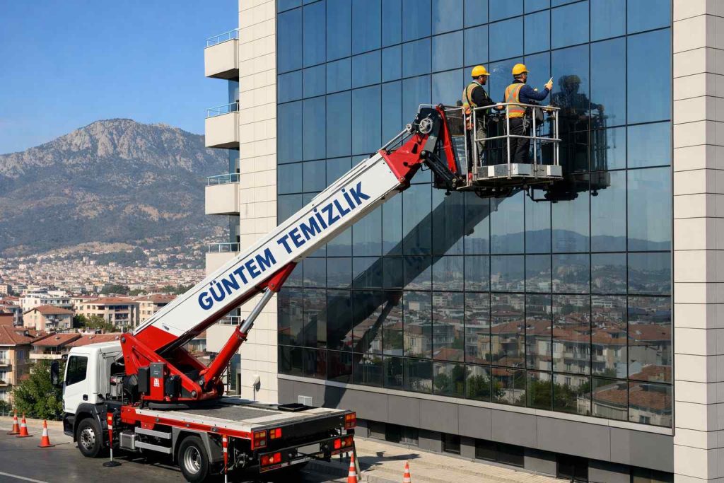 Aydın'da sepetli vinçle dış cephe yıkama hizmetleri