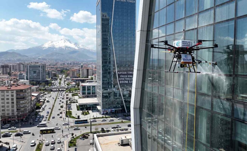 Kayseri'de drone ile dış cephe temizliği hizmeti - Güntem Temizlik Şirketi
